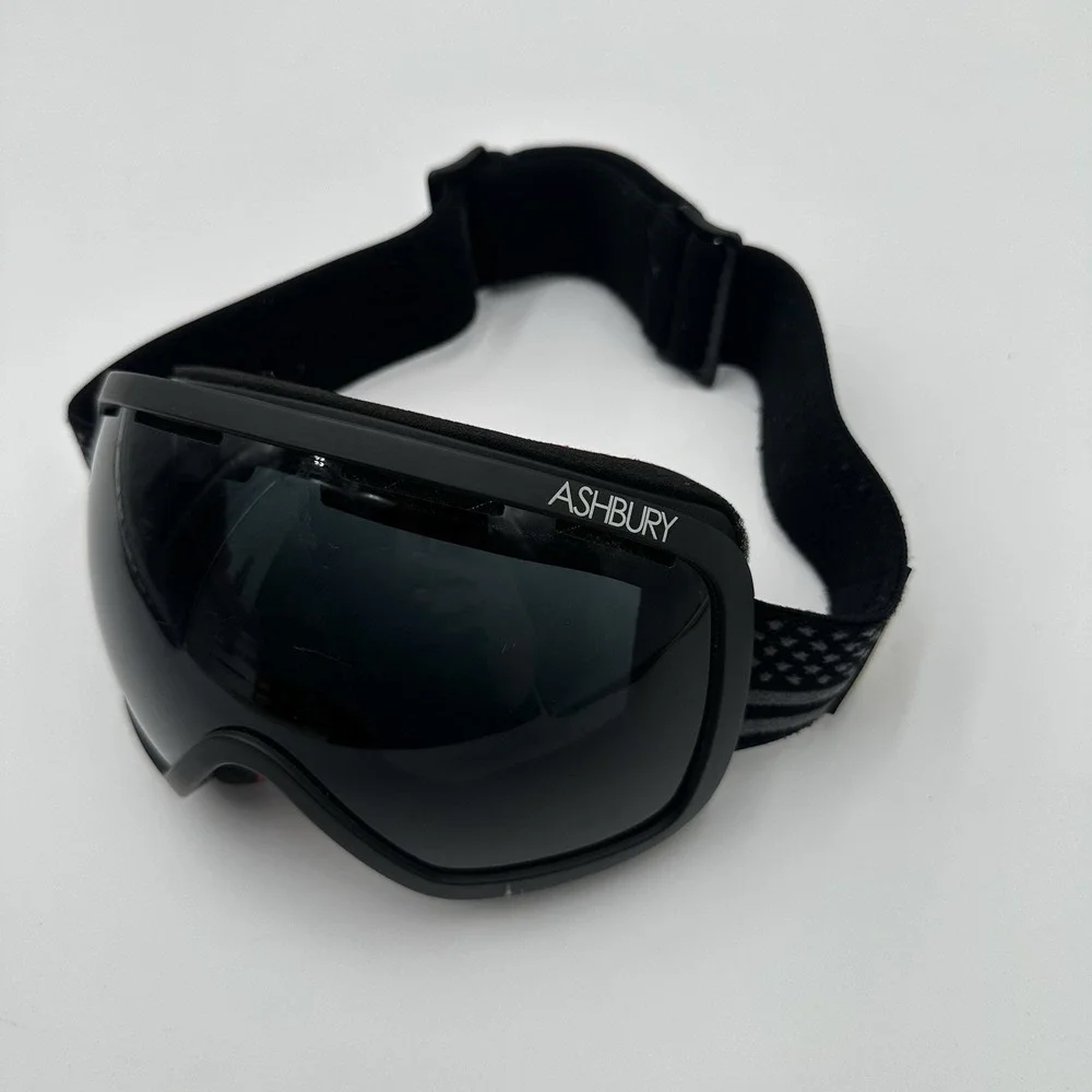 Ashbury Snowboard Ski Goggles Black Triangle Dark Smoke Lens Black Gray